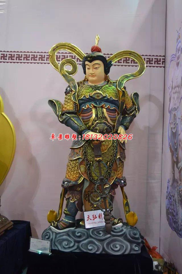玻璃鋼韋陀菩薩雕塑，玻璃鋼神仙雕塑