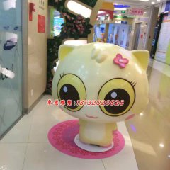 玻璃鋼大眼貓雕塑，玻璃鋼卡通雕塑
