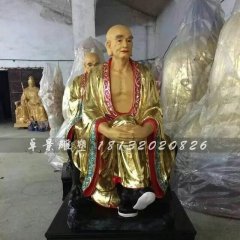 十八羅漢雕塑，玻璃鋼貼金佛像