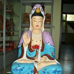 觀音菩薩雕塑，玻璃鋼彩繪觀音雕塑
