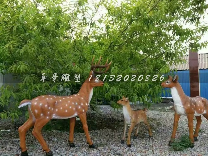玻璃鋼鹿雕塑，仿真動物雕塑