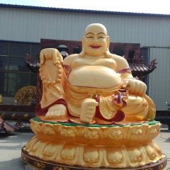 笑面佛雕塑，玻璃鋼坐式佛像