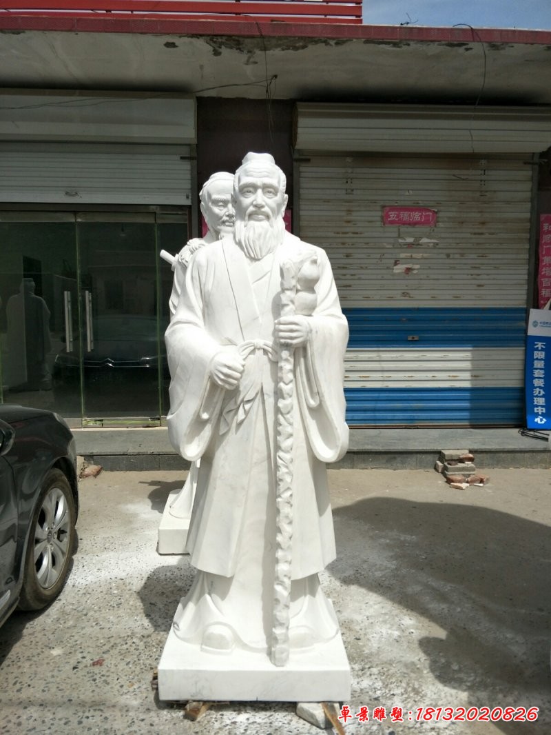漢白玉孫思邈雕塑，古代人物雕塑