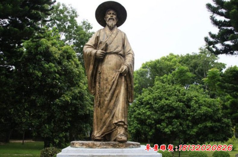 蘇軾人物銅雕，書畫家