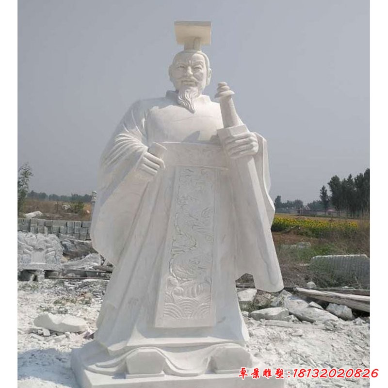 漢白玉秦始皇石雕，古代人物石雕