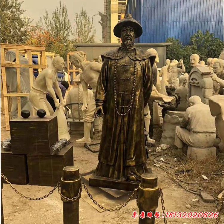 林則徐雕塑，玻璃鋼仿銅人物雕塑