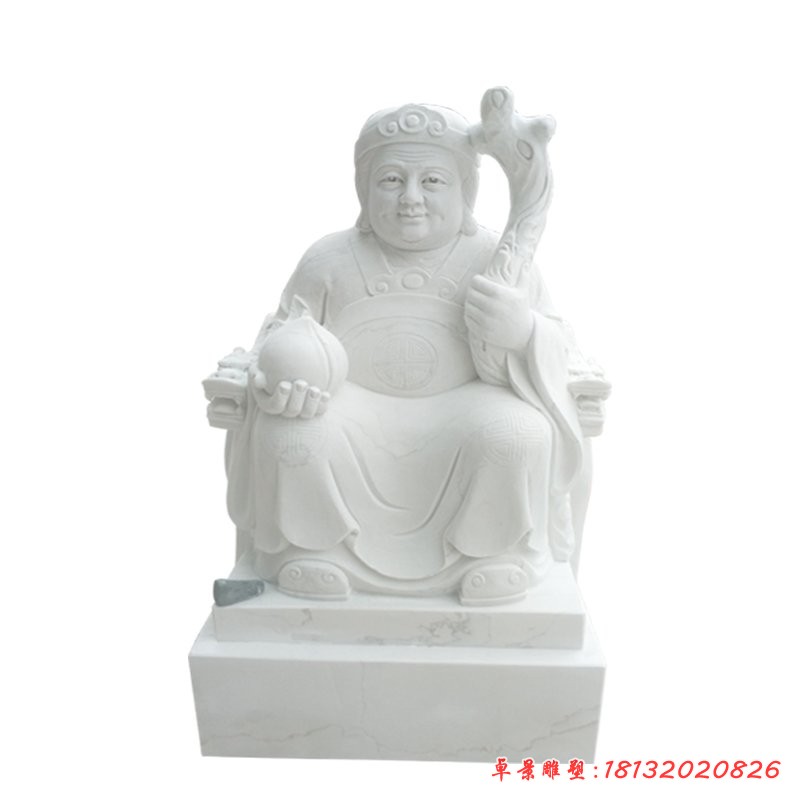 土地婆石雕，漢白玉神像