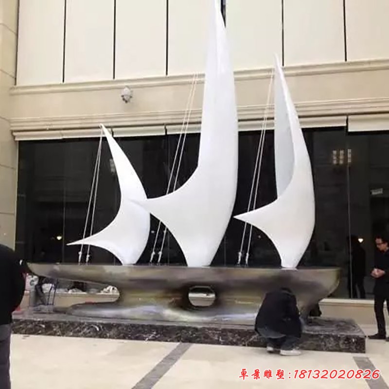 不銹鋼帆船雕塑，廣場(chǎng)帆船不銹鋼雕塑