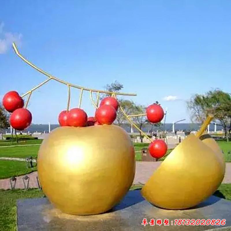 不銹鋼城市蘋(píng)果景觀雕塑