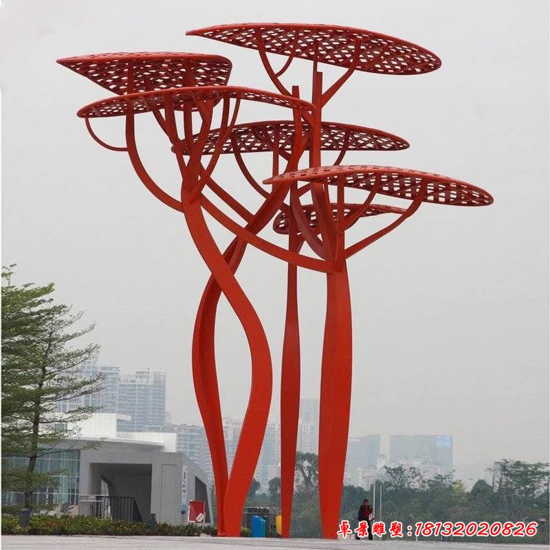 不銹鋼蘑菇樹(shù)鏤空雕塑