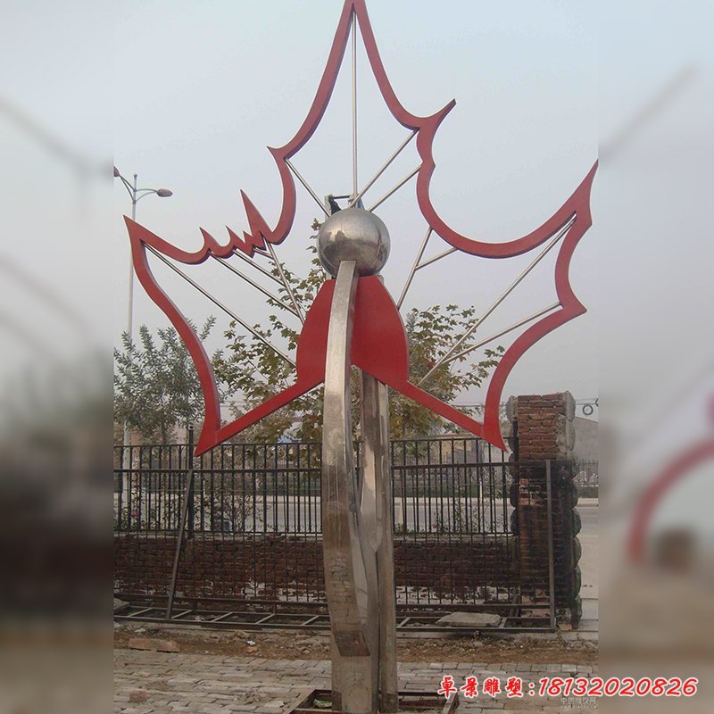 不銹鋼楓葉雕塑,廣場(chǎng)楓葉不銹鋼雕塑