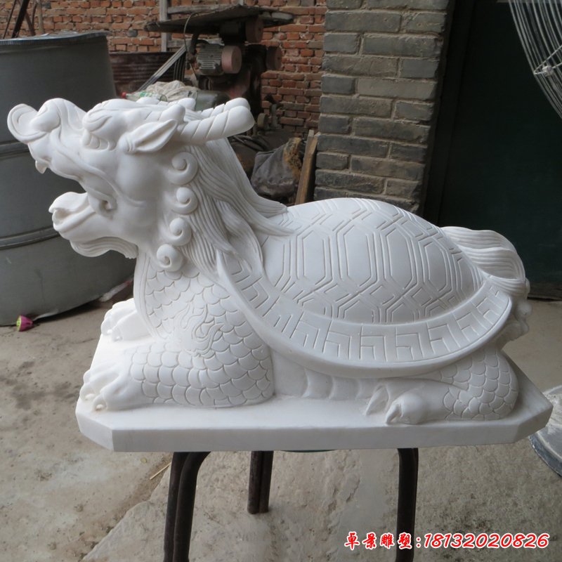 龍龜?shù)袼?，漢白玉龍龜石雕