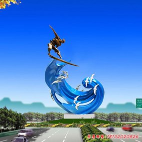 沖浪運(yùn)動雕塑